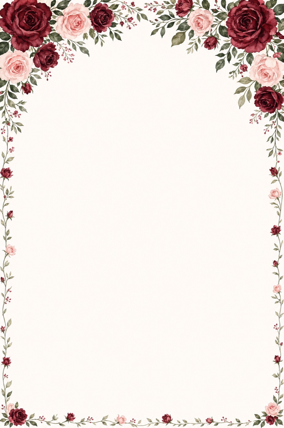 Burgundy Blooms QR template
