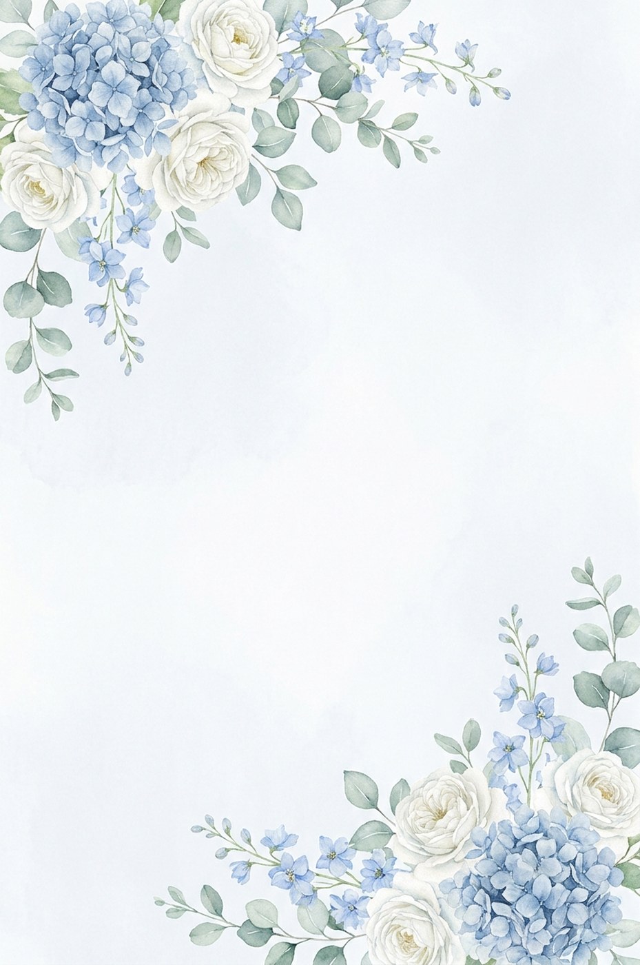 Blue Hydrangea QR template