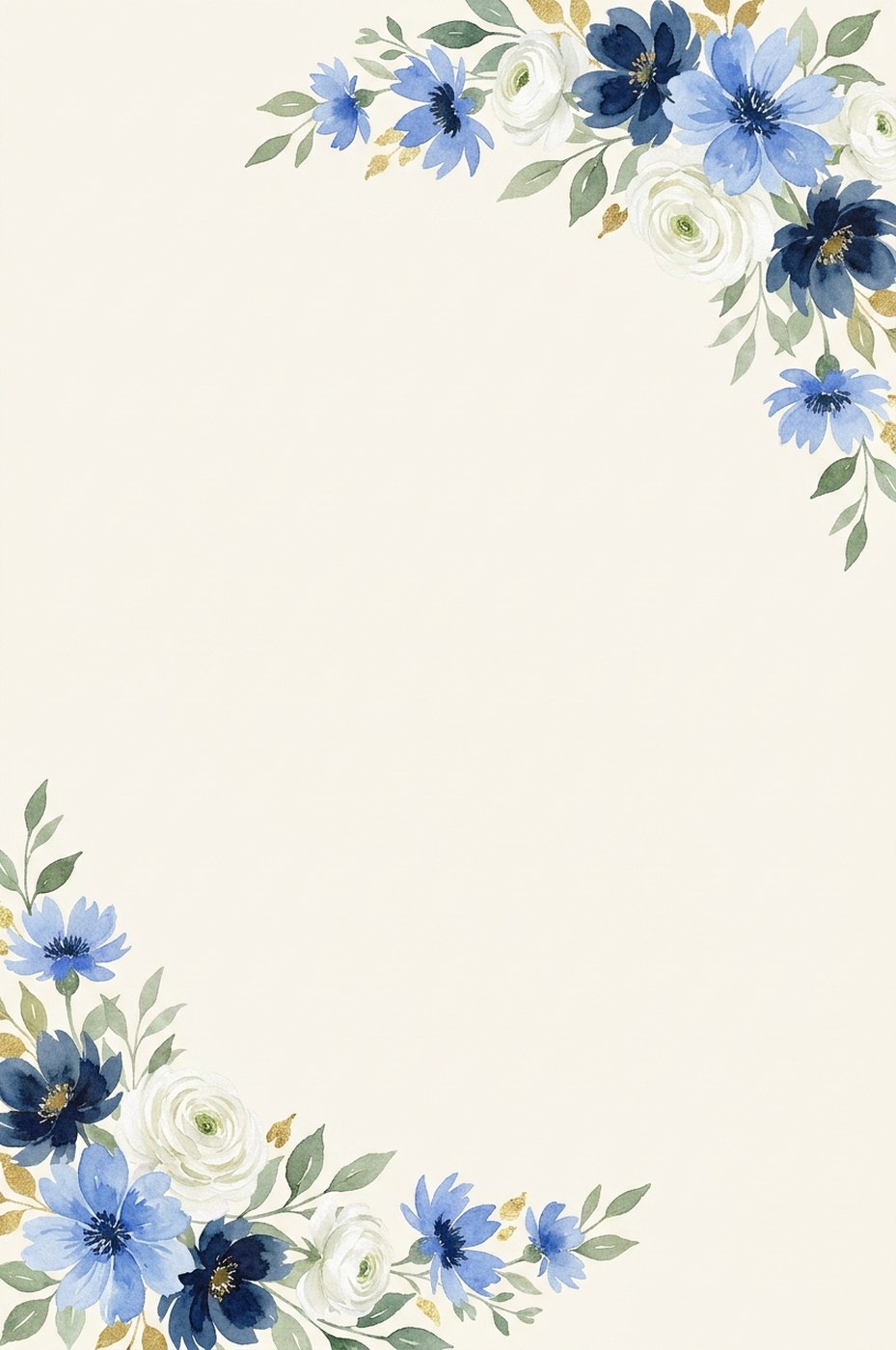 Navy Blooms QR template