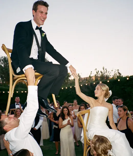 Groom on chair